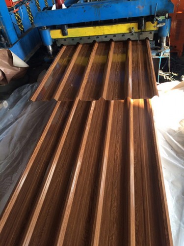 16ft x 8ft Wood Grain Steel Shed